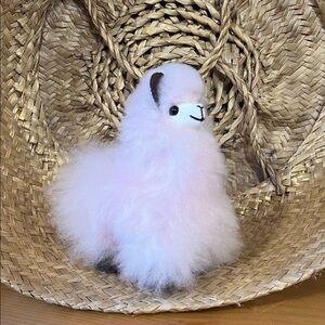 100% alpaca 7” Fluffy Pink Alpaca Plush Toy